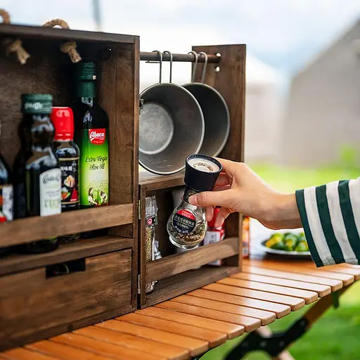 Кемпінгова етажерка з полицями Naturehike CNH22JU018 натуральне дерево - фото 6