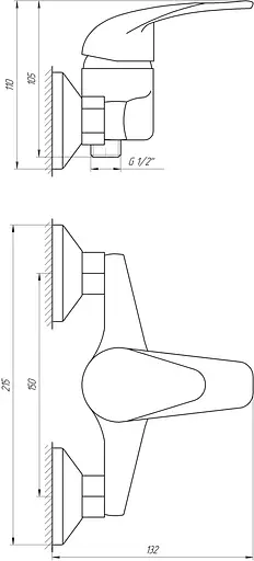Змішувач для душу EcoMix E-GEZ-105 Хром - фото 2
