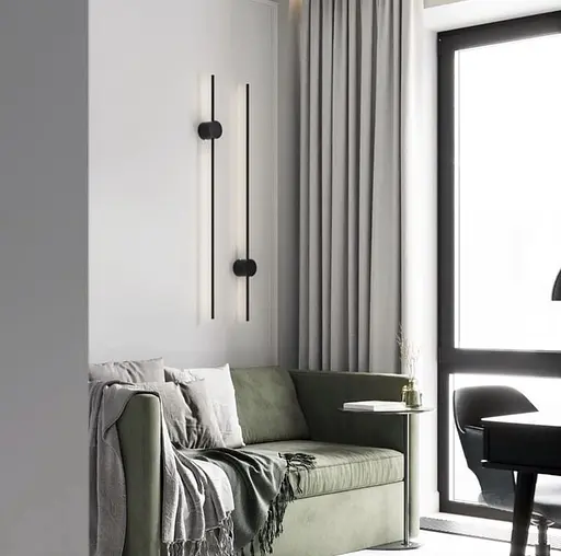 Современное линейное бра в черном цвете длиной 80 см Line F Арт. WJ014/800 BK - фото 2