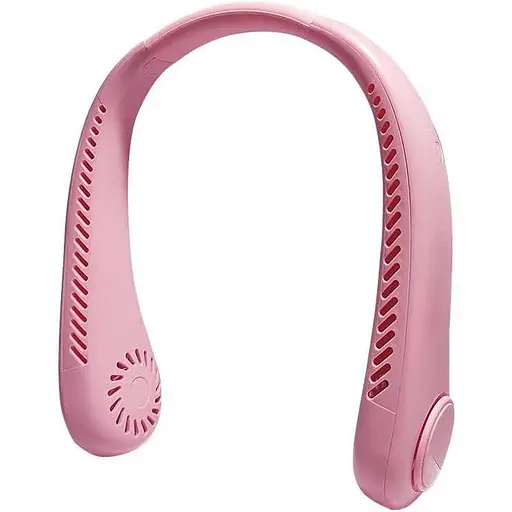 Мини-портативный шейный вентилятор 1500 мАч 3 скорости для летних видов спорта (розовый)