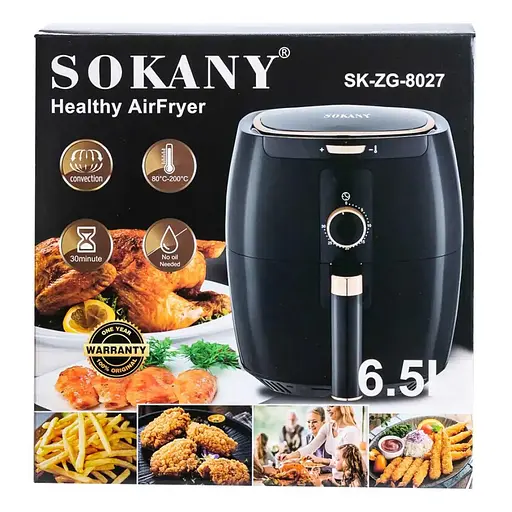 Аэрофритюрница безмасляная Sokany SK-8027 6.5л электрическая с механическим управлением 1300Вт - фото 10