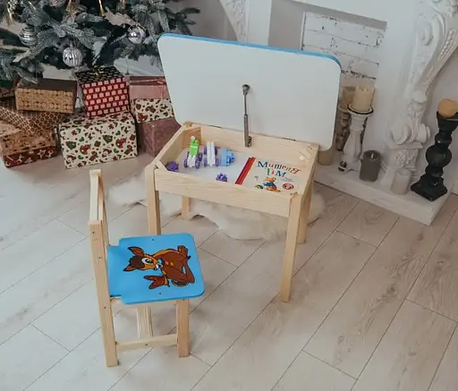 Дитячий стіл з ящиком та стільцем для навчання (Олень) - фото 5