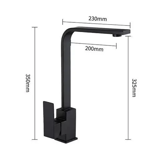 Змішувач для кухні Wezer PRO4A-02-BLACK Чорний матовий - фото 4