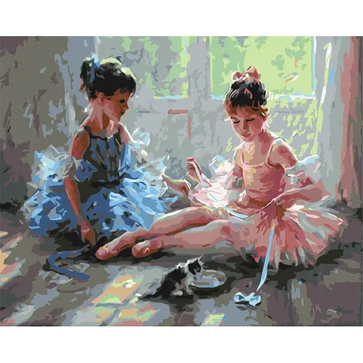 Картина за номерами Балерини з кошеням Brushme 40x50 см кольорова 000221221