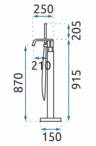 Смеситель для ванны Rea Carat напольный gold REA-B5231 Золотой - фото 6