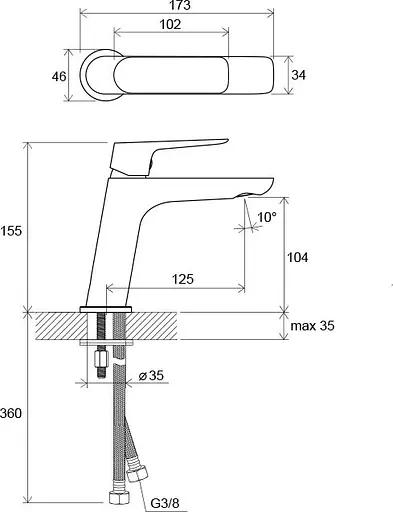 Смеситель для умывальника Ravak Classic CL 012.00 X070080 Хром - фото 3