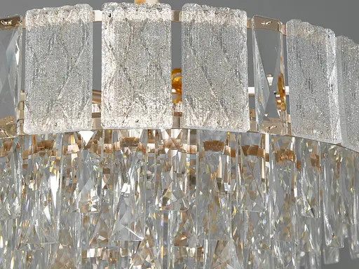 Приваблива новинка, кришталева люстра в хол, 9 ламп, золото - фото 4