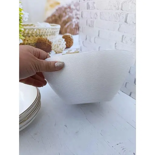 Уцінка. Набір салатників S&T золотий кант 7 шт. білий (30098-06) - фото 2