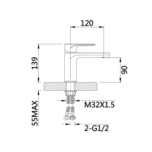 Смеситель для умывальника Qtap Jay QTJAY270BLM45545 Black matt Черный матовый - фото 2