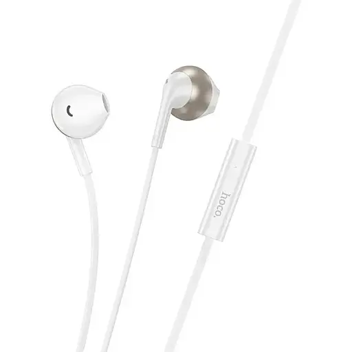 Наушники Hoco M115 Sagacious universal earphones with microphone iP белые - фото 1