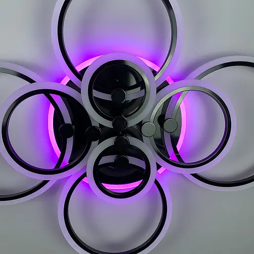 Світлодіодна люстра Senta на 8 кілець в чорному корпусі Line.F A 2374/8 RGB BK - фото 8