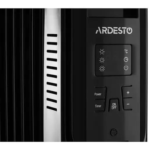 Масляный радиатор Ardesto 2.0 кВт площадь обогрева 20 кв.м черный напольный 9 секций (OFH-E09X2) - фото 4