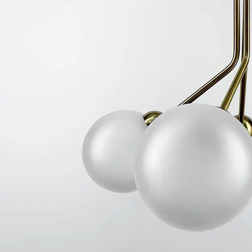 Елегантна латунна люстра на 6 матових плафонів Line.F J 061/6 - фото 3