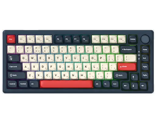 Клавиатура игровая механическая GamePro MK-266-BL Asgard Yord Keychron Super Red Switch Bluetooth 5.2/2.4 ГГц/USB Blue - фото 1