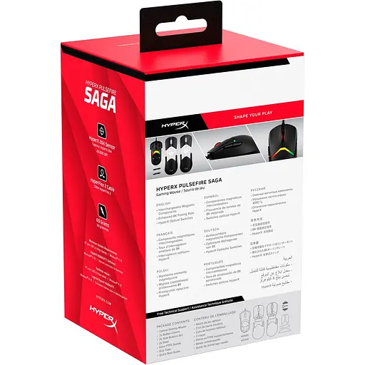 Миша HyperX Pulsefire SAGA RGB Black (A2PB3AA) - фото 8