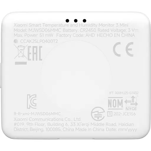 Умная метеостанция Xiaomi Smart Temperature and Humidity Monitor 3 Mini QBH4312GL (144525) - фото 10