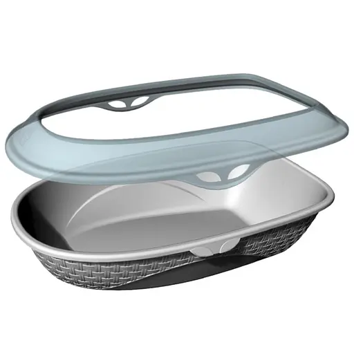 Песочница-туалет для котов пластиковая SABBIA 59,5x40,3x17,9h, коричневый - фото 3