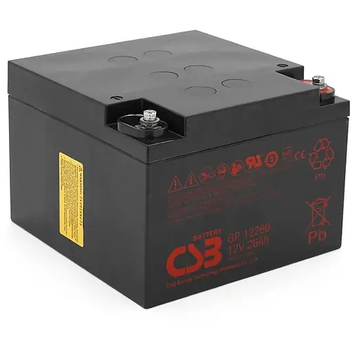 Акумуляторна батарея CSB GP12260, 12V 26Ah (166х175х125 мм), Q2/72 (В'ЄТНАМ)