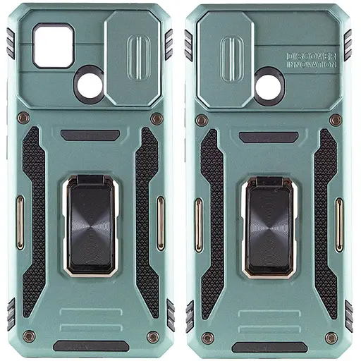 Ударопрочный чехол Epik Camshield Army Ring для Xiaomi Redmi 9C/10A Зеленый / Light Green - фото 2
