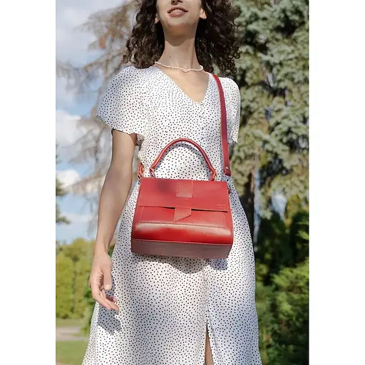 Жіноча шкіряна сумка Ester червона - фото 1