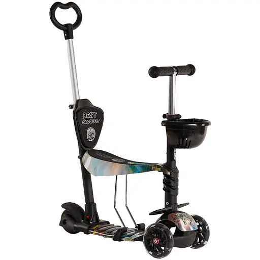 Самокат дитячий 5 в 1 Best Scooter 63-72х54х14 см Чорний 000255089