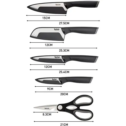 Набор ножей Tefal Comfort 5 предметов черный (K2215S55) - фото 2