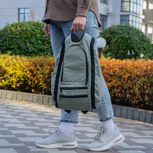 Рюкзак-антивор OOLOO Капля 45х27х14 см, оливковый 631/414 - фото 8