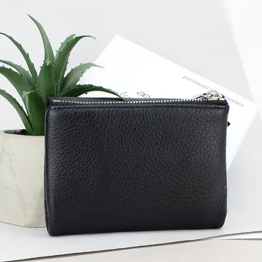 Гаманець жіночий шкіряний De Esse LC89262-F9901 на магніті чорний - фото 3