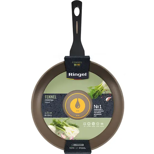 Сковорода Ringel Fennel глибока без кришки 26 см (RG-1138-26) - фото 4