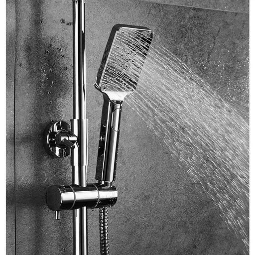 Душевая система Frap F2461, поворотный излив - переключатель на лейку, 3 режима, белый/хром - фото 4