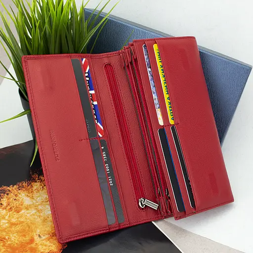 Гаманець жіночий шкіряний Fuerdanni 1180 червоний на магнітах - фото 4