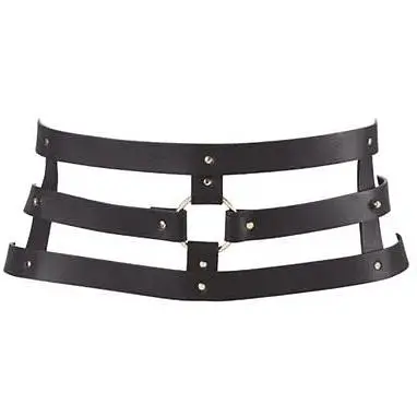 Портупея-пояс Bijoux Indiscrets Maze - Wide Belt and RestRaints Black, екошкіра