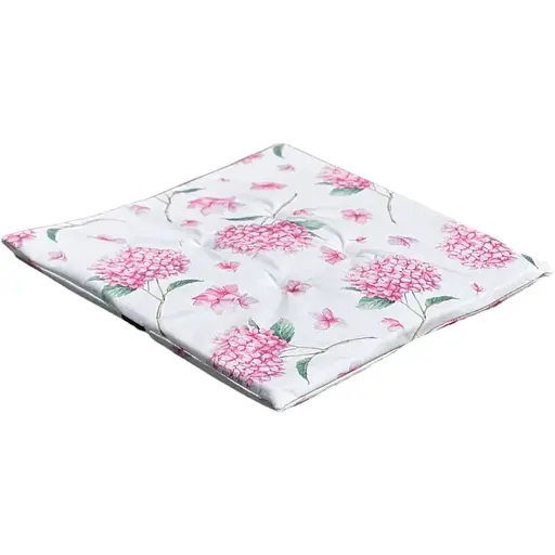 Водоотталкивающая подушка для стула с 3D принтом Гортензия 40х40 см розовая 2 шт.