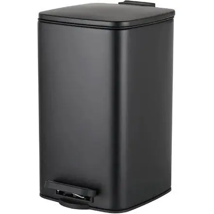 Мусорное ведро Zerix Kubix-TC0108 Black с плавным закрытием квадратное 8 л черный (ZX5892)  - фото 1