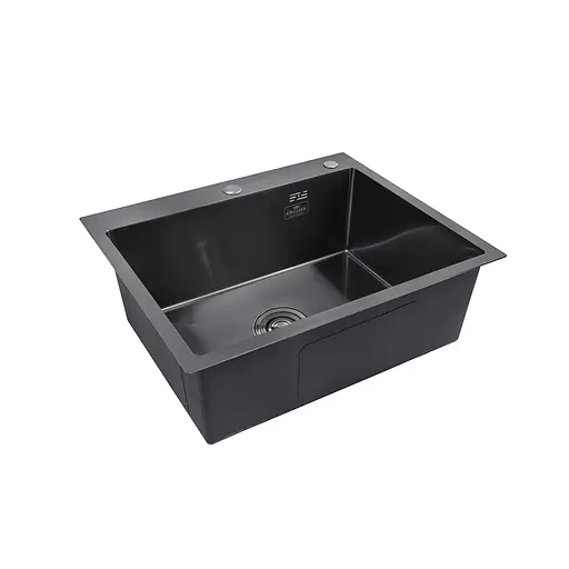 Кухонная мойка Kroner KRP Schwarze - 6050HM PVD (3,0/1,0 мм) CV025260, Черный - фото 3