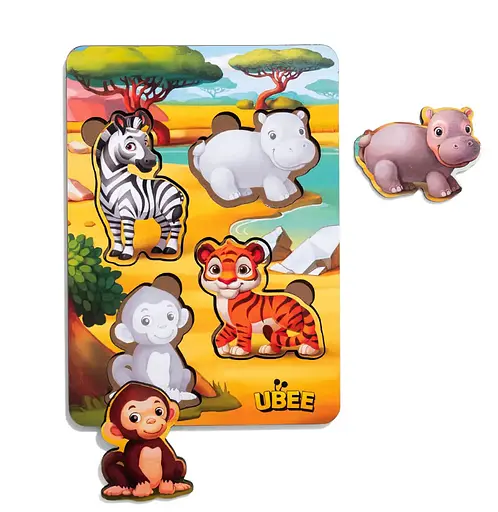 Вкладиші "Тварини Африки - 1" (фон із підказкою), 16*12*0,6см