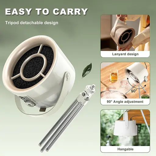 Портативна витяжка Roadtime, портативний витяжний вентилятор із 3 швидкостями, настільний витяжний вентилятор для кухні з штативом - фото 4