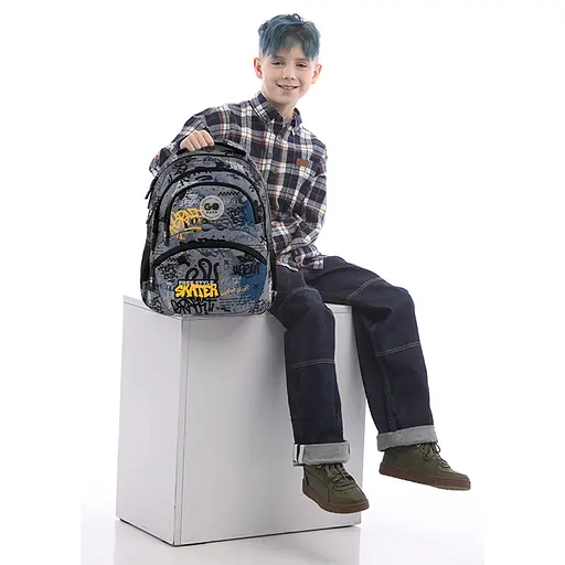 Рюкзак GoPack Education 175M-5 Free Style Сіро-чорний (GO26-175M-5) - фото 18