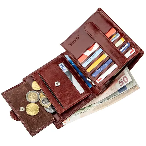 Мужской кожаный кошелек Boston 11х12 см acs0016088 - фото 5