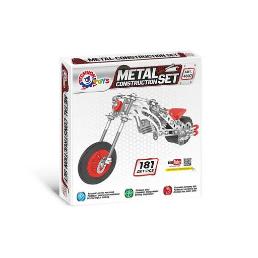 Конструктор металевий Мотоцикл ТехноК 4807TXK 181 деталь - фото 2
