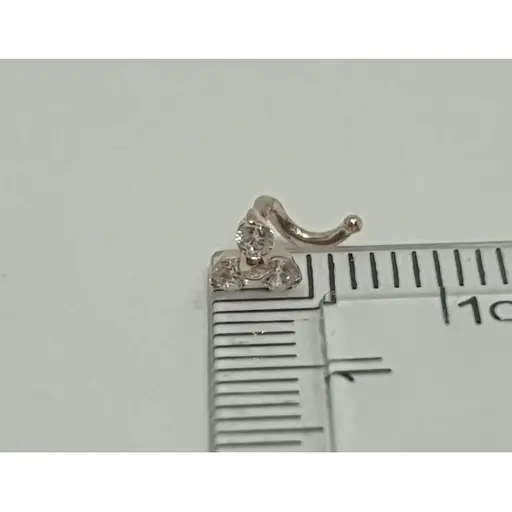 Золотая серьга-пирсинг Favoritum в нос с фианитом. 311143 - фото 4