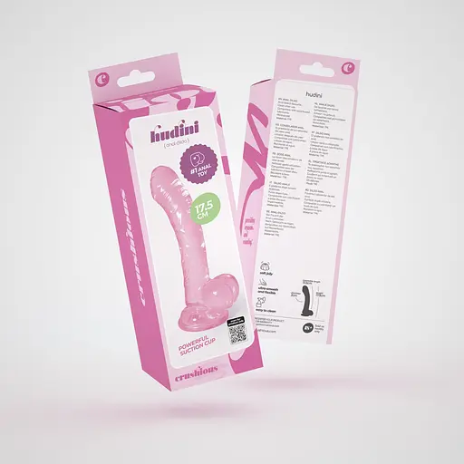 Фалоімітатор Crushious Hudini Jelly 17.5 см (рожевий) - фото 21