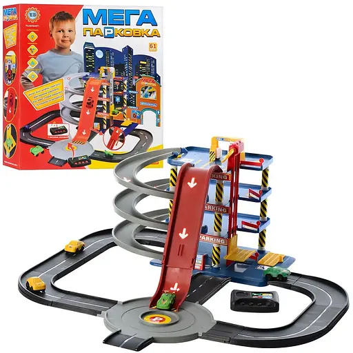 Детский игровой набор Metr+ 922-7 Мега Парковка со звуком и светом на 61 деталь - фото 2