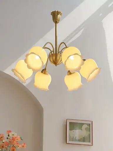 Светодиодная люстра Ландыш 5004 (Золотая) на 5 плафонов - фото 4