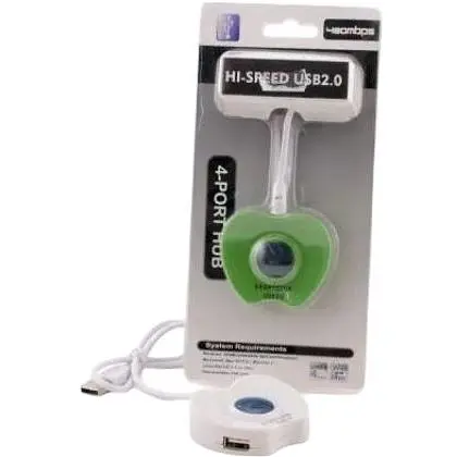 Хаб Usb Atcom TD1031, черный, Usb 2.0 - 4xUsb 2.0, кабель 12 см (10720) - фото 1