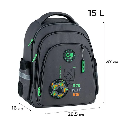 Рюкзак GoPack Education 2606S Run Play Win Темно-серый (GO26-2606S-4) - фото 2