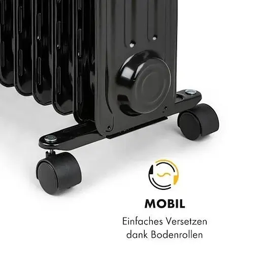 Радіатор масляний KLARSTEIN Thermaxx Heatstream 2500 Вт (10035109) Чорний - фото 4