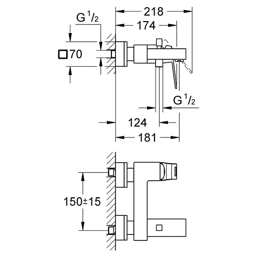 Змішувач для ванни Grohe Eurocube одноважільний Хром 30412 - фото 4