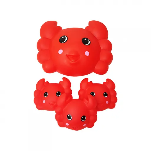 Пищалка Резиновое животное B-331 4шт в сетке Краб