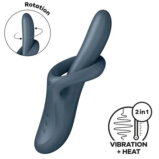 Вібратор Satisfyer Heat Flex 4 23 см сірий - фото 3